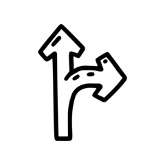 choice of way line vector doodle simple icon