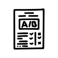ab testing strategy line vector doodle simple icon