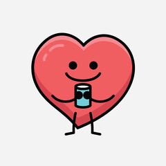 Heart Character Mascot Vector Illustration