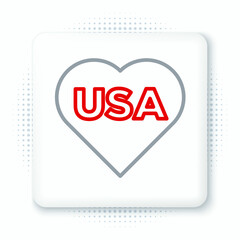 Line USA Independence day icon isolated on white background. 4th of July. United States of America country. Colorful outline concept. Vector