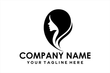 salon logo female silhouette