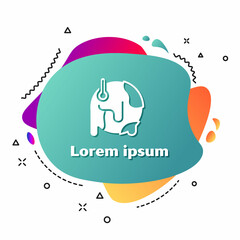 White Planet earth melting to global warming icon isolated on white background. Ecological problems and solutions - thermometer. Abstract banner with liquid shapes. Vector