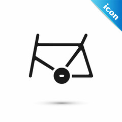 Grey Bicycle frame icon isolated on white background. Vector