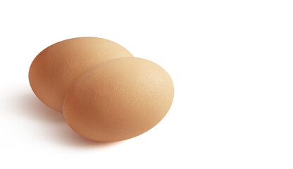 two eggs isolated on a white background