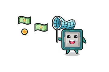 illustration of the processor catching flying money