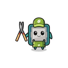 cute processor as gardener mascot