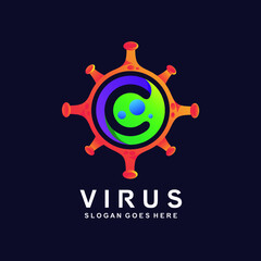 Fototapeta premium Letter c virus logo design 