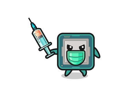 illustration of the processor to fight the virus