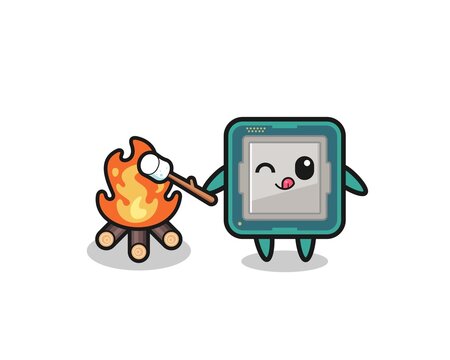 processor character is burning marshmallow