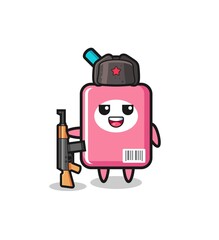 cute milk box cartoon as Russian army