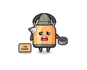 cute kettle beggar cartoon character