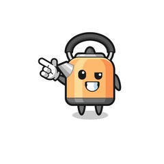 kettle mascot pointing top left
