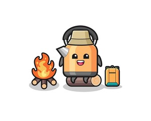 camping illustration of the kettle cartoon