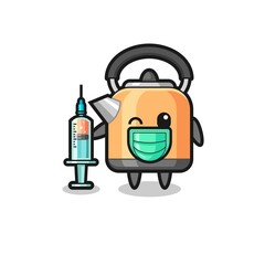 kettle mascot as vaccinator