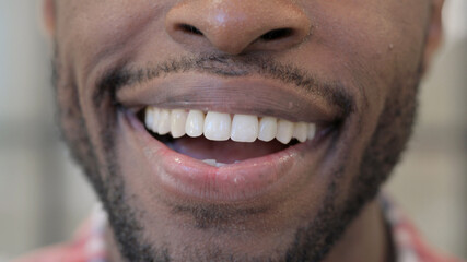 Close up of Smiling Lips of African Man
