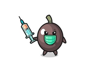 illustration of the black olive to fight the virus