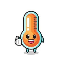 thermometer mascot doing thumbs up gesture