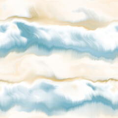 Wavy summer dip dye boho background. Wet ombre color blend for beach swimwear, trendy fashion print. Dripping paint digital fluid watercolor swirl effect. High resolution seamless pattern material. © Nautical