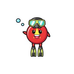 the vietnam flag diver cartoon character