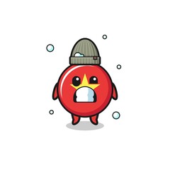 cute cartoon vietnam flag with shivering expression