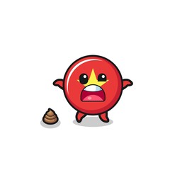 vietnam flag earth surprised to meet poop