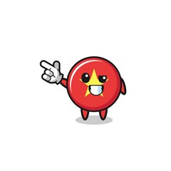 vietnam flag mascot pointing top left