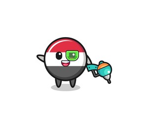 yemen flag cartoon as future warrior mascot