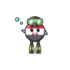 the yemen flag diver cartoon character