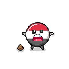 yemen flag earth surprised to meet poop