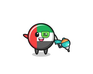 uae flag cartoon as future warrior mascot
