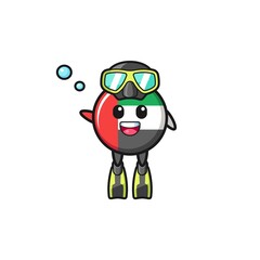 the uae flag diver cartoon character