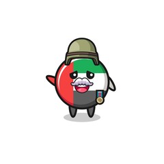 cute uae flag as veteran cartoon
