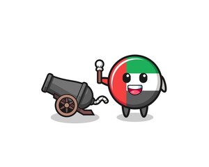 cute uae flag shoot using cannon