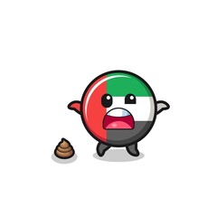 uae flag earth surprised to meet poop