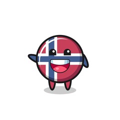 happy norway flag cute mascot character