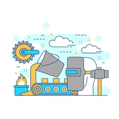 Metallurgy industrial concept website illustration design 2