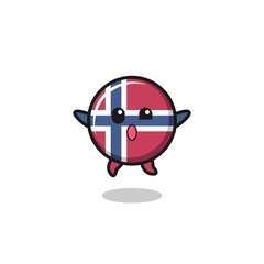 norway flag character is jumping gesture