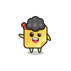 sticky notes character as the afro boy