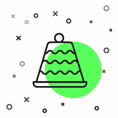 Black line Cake icon isolated on white background. Happy Birthday. Vector