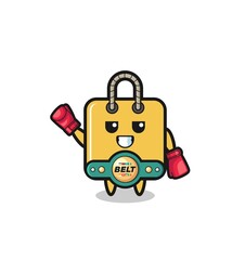 shopping bag boxer mascot character
