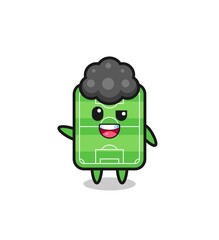 football field character as the afro boy