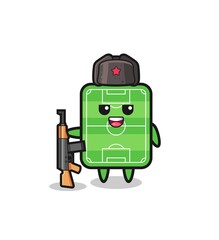 cute football field cartoon as Russian army