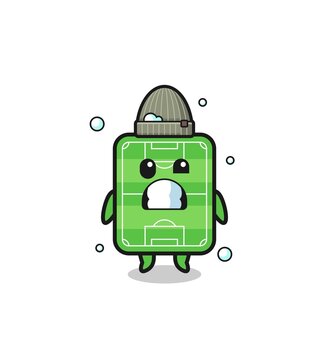 green football field character wearing beanie clip art preview