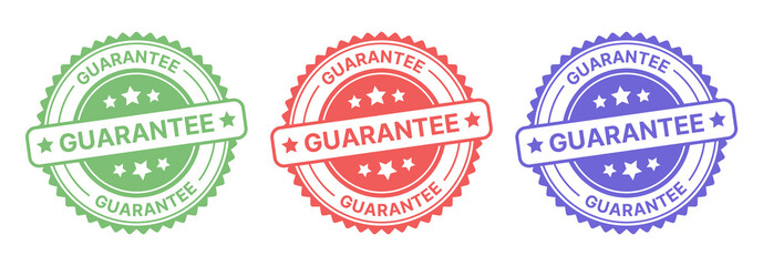 Guarantee grunge rubber stamp set. Vector illustration