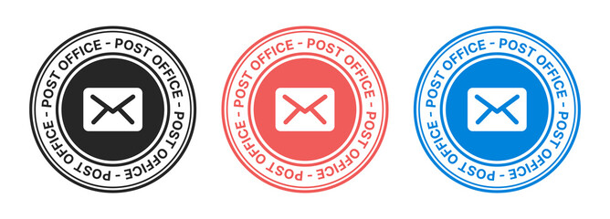 Post office stamp grunge ink rubber labels sign set.