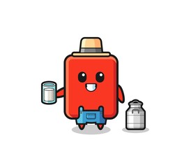 red card cartoon as the dairy farmer