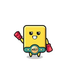yellow card boxer mascot character