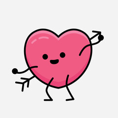 Heart with Arrow Mascot Character Vector Illustration