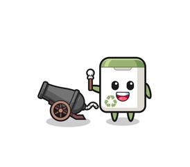 cute trash can shoot using cannon