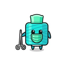 surgeon yarn spool mascot character